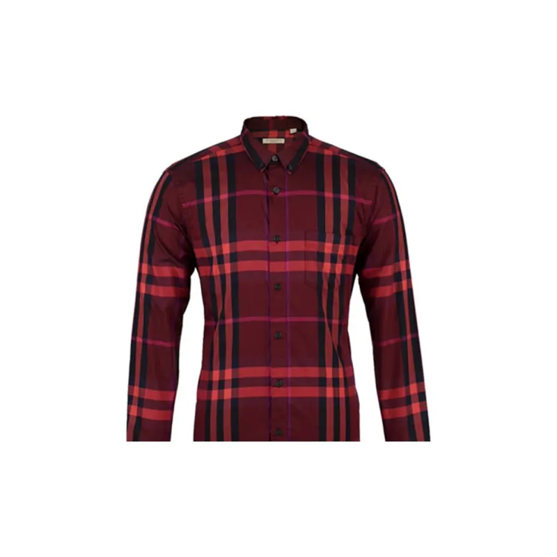 Burberry Shirts Men Red-4