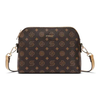ST&SAT Synthetic Leather Crossbody Bags Shoulder Bags Regular Women's Coffee/Ecru