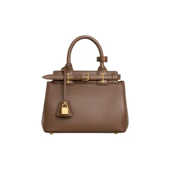 CELINE Soft Cow Leather Tote Bag, Shopping Bag, Shoulder Bag, Crossbody Bag, Handbag Women's Shiny Brown