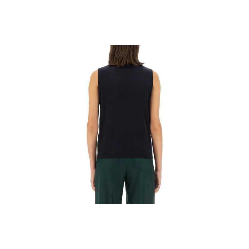 Paul Smith High Neck Ribbed Hem Vest-1