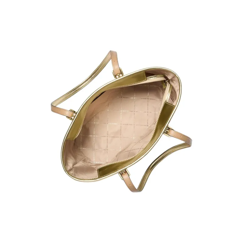 MICHAEL KORS Jet Set Travel Coated Canvas Tote Bag Shopping Bag Handbag Shoulder Bag Small Size Women's Light Gold-1