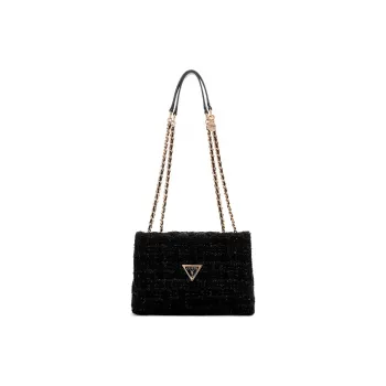 GUESS Tweed Shoulder Bag Crossbody Bag Regular Women's Black
