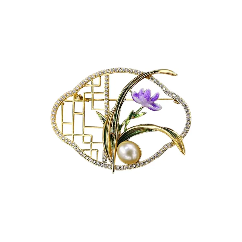 CHIMERA Copper Gold And Purple Brooch Accessories Women's-0