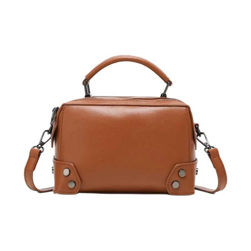 ZAVC PU One Shoulder Handbag Women's Black/Rose Red/Brown/Earth Yellow-9