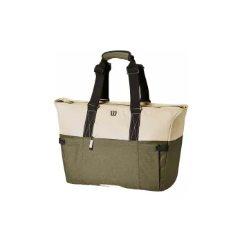 Wilson Polyester Travel Handbag Women's Cream With Forest Green Accents