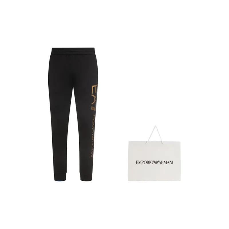 EMPORIO ARMANI Knitted Sports Pants Men's Black-4