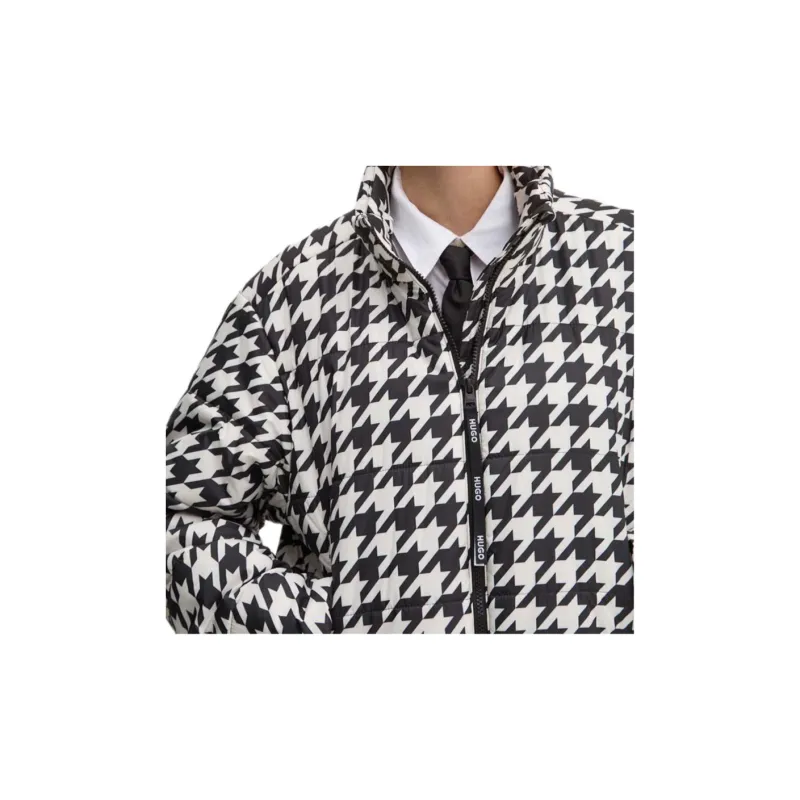 HUGO BOSS Houndstooth-print Water-repellent Puffer Jacket-6
