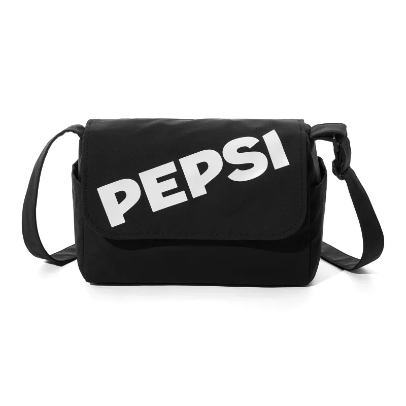 Pepsi Fabric Backpack Crossbody Bag Shoulder Bag Envelope Bag Unisex Black/White-0