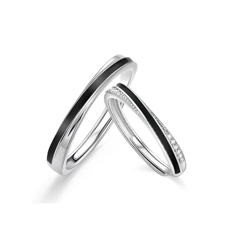 I Do&Co. 925 Sterling Silver Synthetic Cubic Zirconia Rings Unisex-0