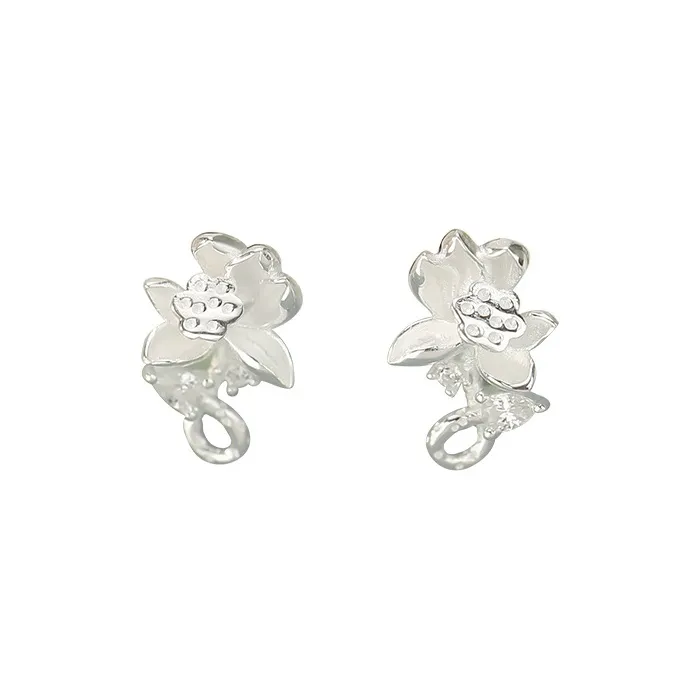 UX S999 Silver Stud Earrings Women's-0