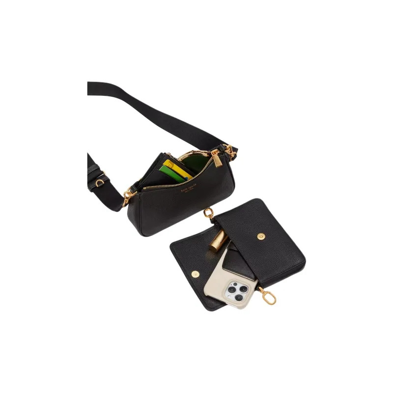 Kate Spade Patent Leather Shoulder Bag Crossbody Bag Women's Black-5