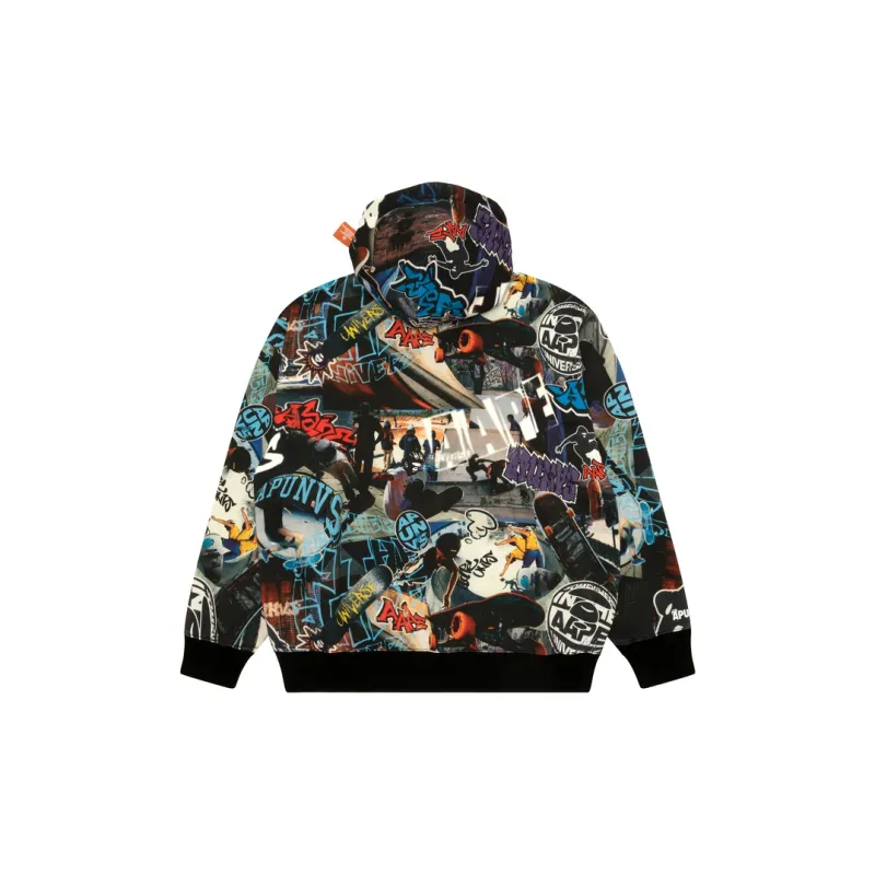 Aape Moonface logo Graffiti print Hoodie-1