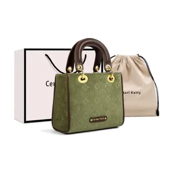 CentarlKatty Polyurethane Synthetic Leather Handbag, Crossbody Bag Women's Velour Green