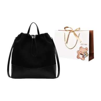 ERANGBEAR Suede One Shoulder Handbag Women's Black/Coffee/Brown