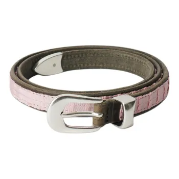 OUR LEGACY Leather Leather Belts Unisex Pink Width  2CM