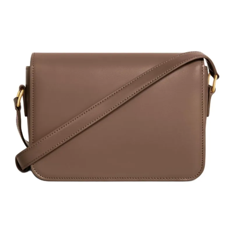CELINE Triomphe Calfskin Shoulder Bag Crossbody Bag Women's Shiny Brown-2