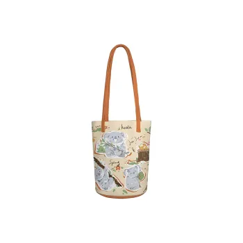 AOSONG Canvas Canvas Bag Shoulder Bags Unisex Orange Koala Chubby