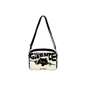 AOSONG Suede Technical Fabric Crossbody Bag Regular Women's Black White