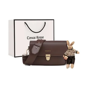 Simvay Clos Cow Leather Crossbody Bag Small Square Bag Small Size Women's Latte Brown