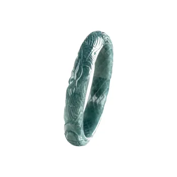 Double Happiness Gift Glutinous Jade Jadeite Bangles Women's
