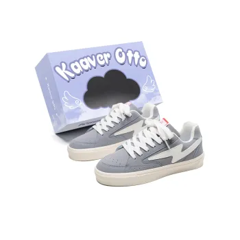KAAVER OTTO Wear resistant And Lightweight Low Top Skateboard Shoes Unisex Gray Blue