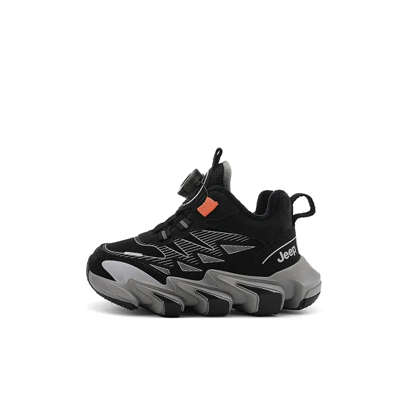 Jeep Slip Resistant Anti Kick Wear Resistant Breathable Kids Lifestyle Shoes Obsidian Black Dark Cloud Gray Kids'-0