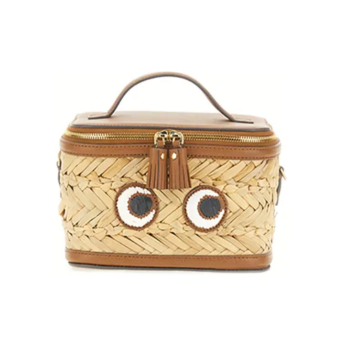 Anya Hindmarch Seaweed Patchwork Leather Shoulder Bag Crossbody Bag Handbag Women's Light Brown