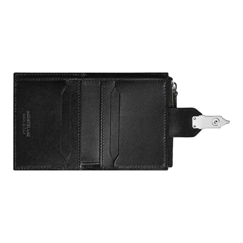 MONTBLANC Soft Leather Series Grain Cow Leather Wallet Mini Men's Black-4