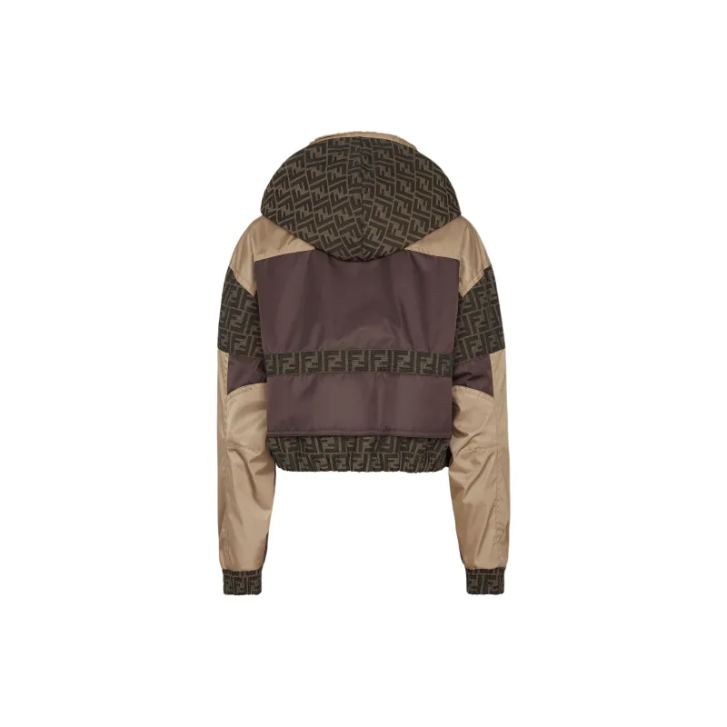 FENDI Panelled Monogrammed Button Up Jacket-1