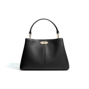 NIUMJ Top Grain Cow Leather Handbag Regular Women's Black/Coffee/Cream Apricot/Amber Gold