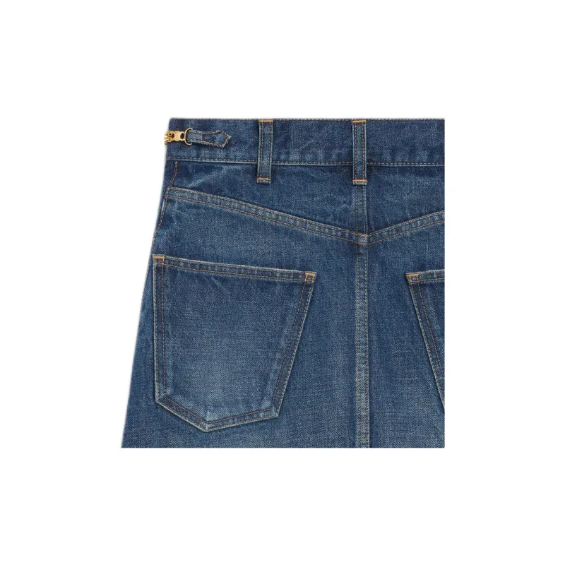 CELINE SS22 Denim Short Skirts Women's Blue-5