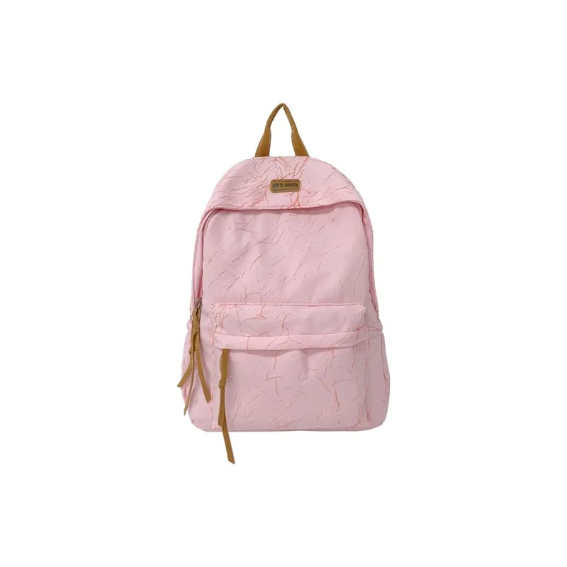 SUN ERATH&U Composite Fabric Backpack Unisex White Light Gray Black Pink-13