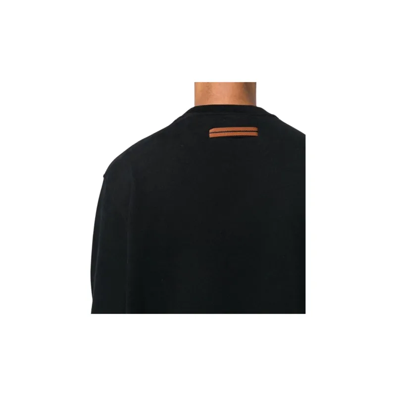Zegna Chest Logo print Detail Sweatshirt-4
