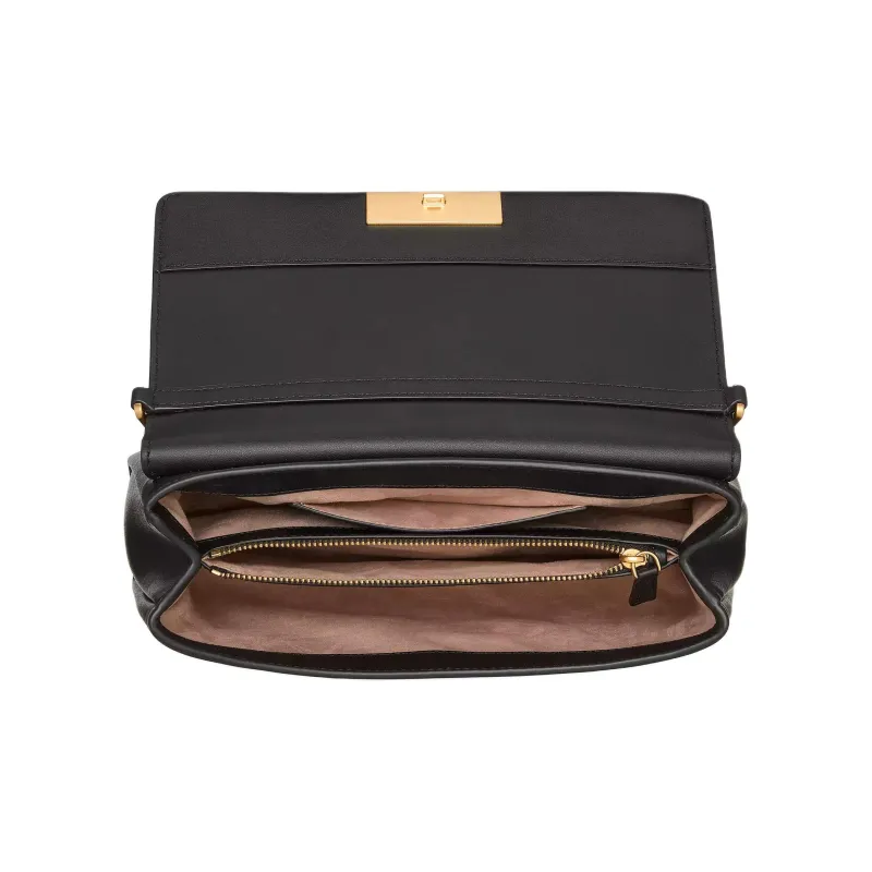 Kate Spade Grained Leather One Shoulder Crossbody Clutches Women's Black-3