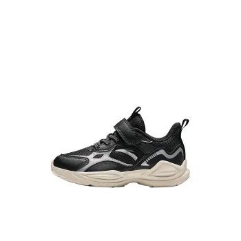 Antakids Lightweight Cushioning Low Top Kids' Running Shoes Black Silver Children Aged 3 7 Years Old