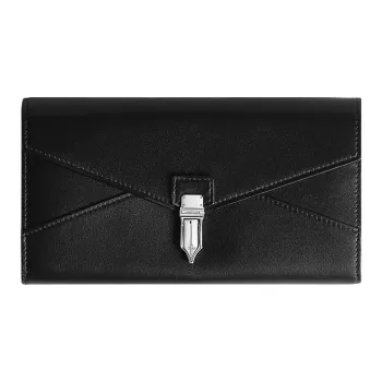 MONTBLANC Soft Leather Series Full Grain Cow Leather Wallet Men's Black