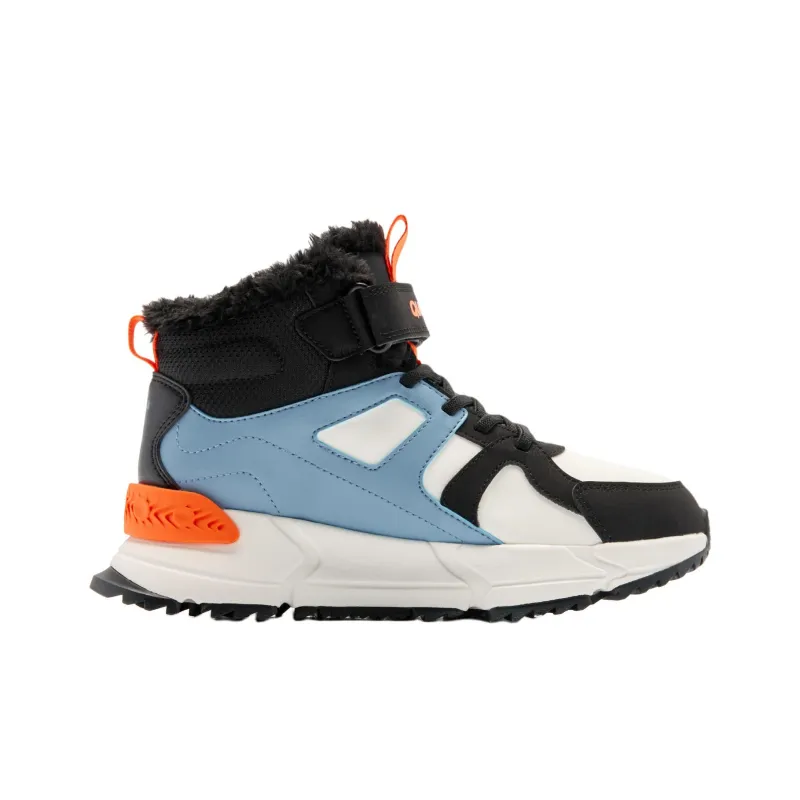 QIAODAN Slip Resistant Thermal High Top Kids Lifestyle Shoes Black Teenagers-1