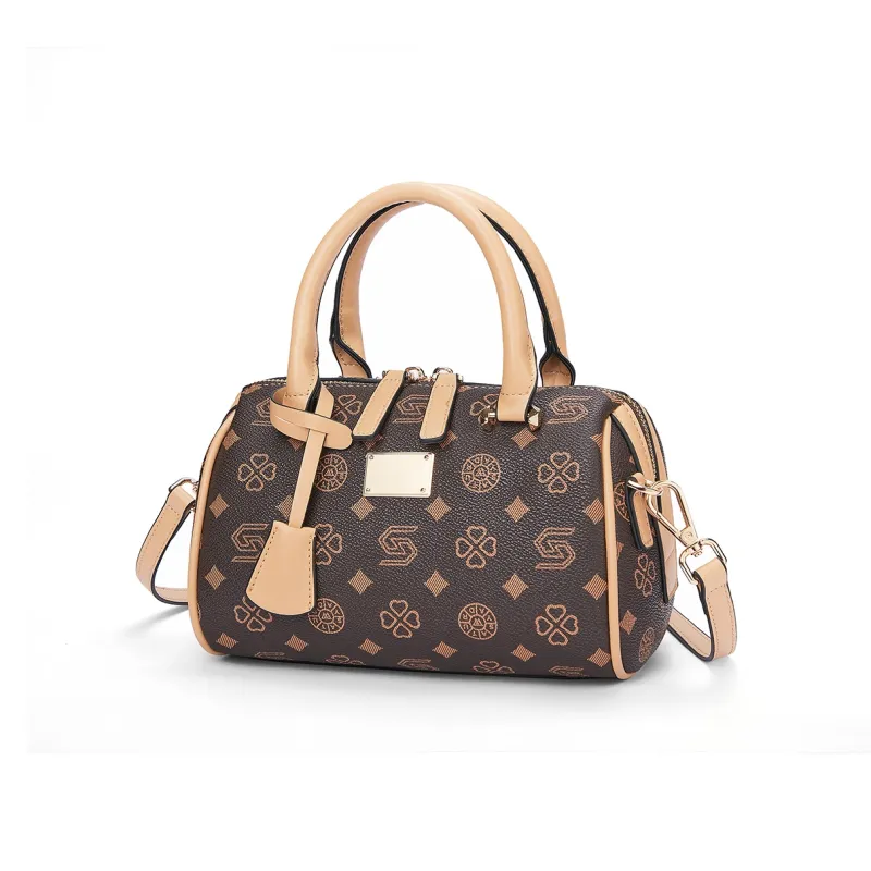ST&SAT Synthetic Leather Handbag, Shoulder Bag, Crossbody Bag Regular Women's White/Coffee-2