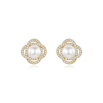 Rhymes Gold Plated Copper Stud Earrings Women's