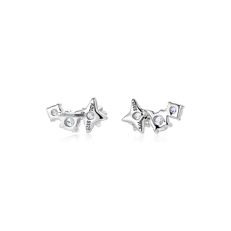 KADER 925 Sterling Silver Stud Earrings Women's Silver-3