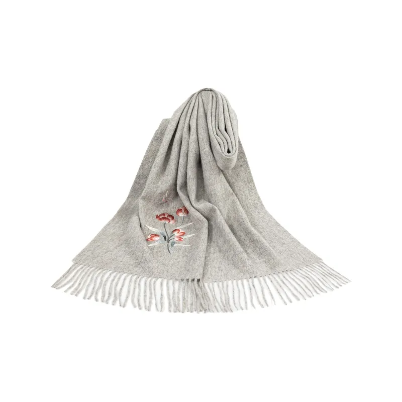 Shanghai Story 100% Sheep Wool Knit Scarves Women's 6 Colors Available For Selection-20