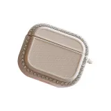 White Carbon Fiber Pattern Rhinestone-Embellished with Circular Ring