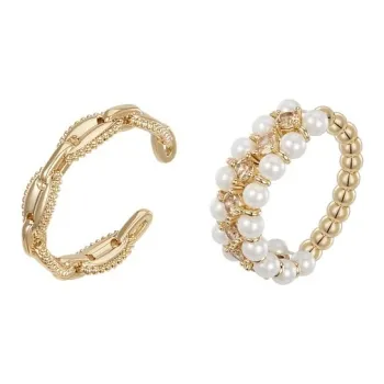 RiotLILY Cubic Zirconia, Faux Pearl Rings Unisex