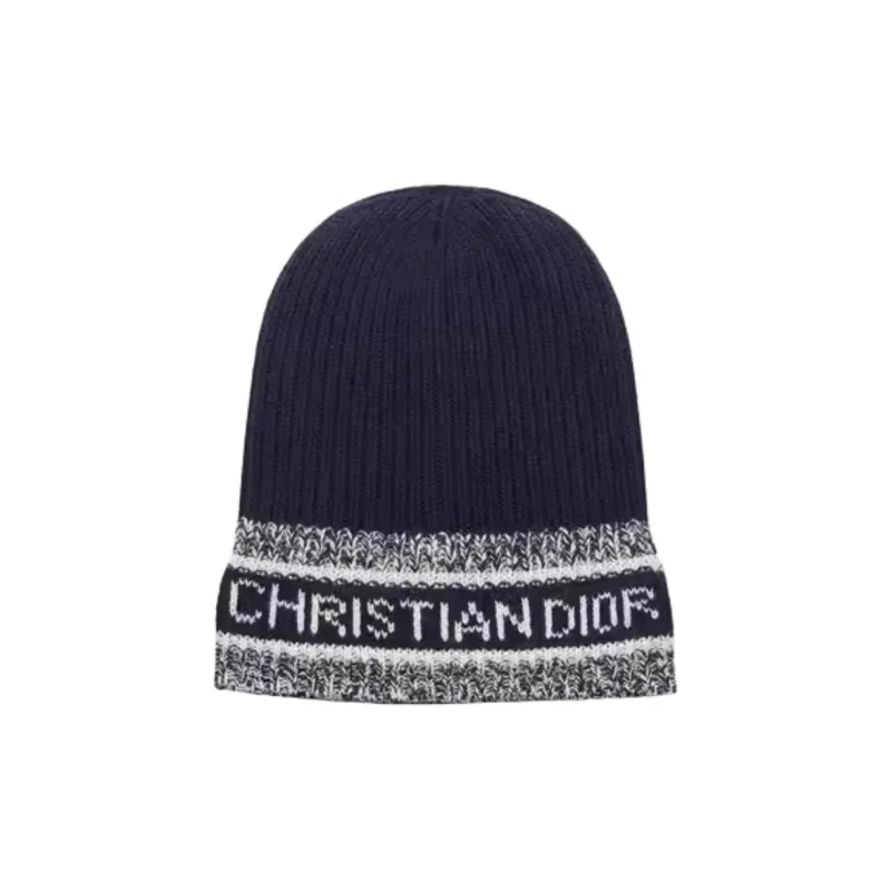 DIOR Wool Beanies Women's Marine Blue-0