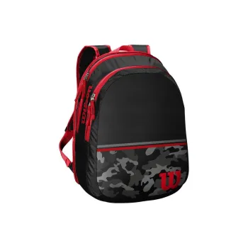 Wilson Polyester Backpack Unisex Black & Red