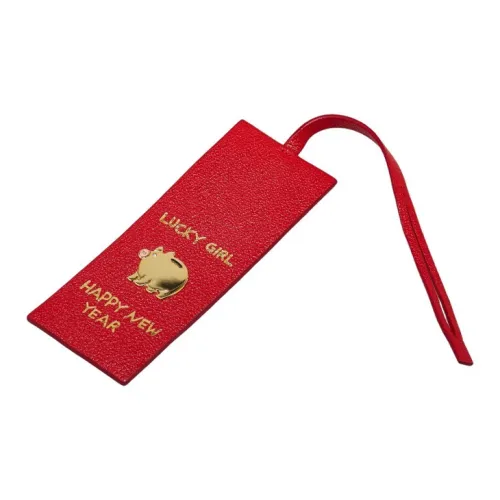 MIU MIU Leather Keychains Women's Red