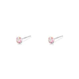 925 Sterling Silver Iridescent Round Zircon 3mm 1 Pair