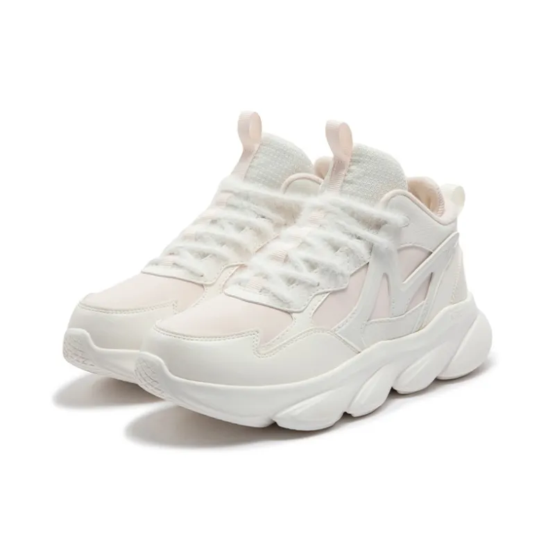 361° Anti-Slip And Wear-Resistant Warm Low-Top Casual Running Shoes Women's White Pink-2