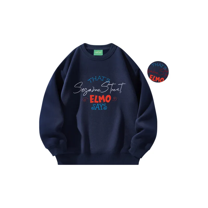 SESAME STREET Sweatshirt Thickened And Fleece Lined Optional Unisex-15