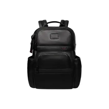 TUMI Leather Patchwork Cow Leather Backpack Men's Black